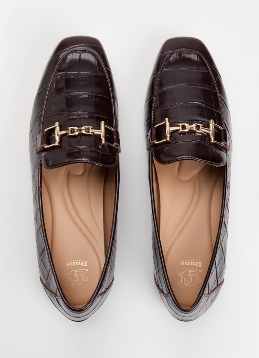 Dune London Grained loafer - detail 3 bordeauxrood
