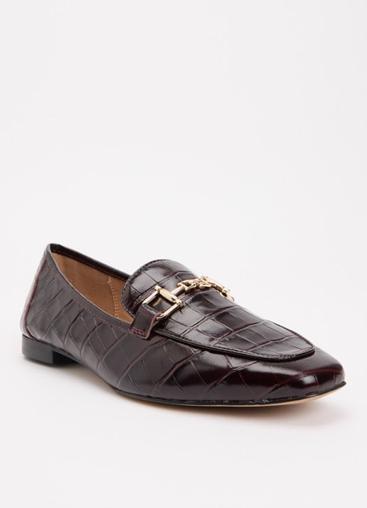 Dune London Grained loafer - voorkant bordeauxrood