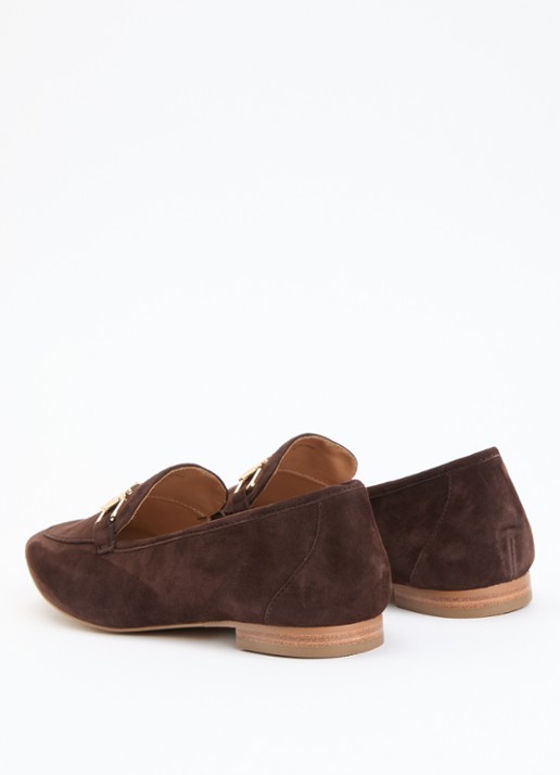 Dune London Grained loafer - achterkant 2 donkerbruin