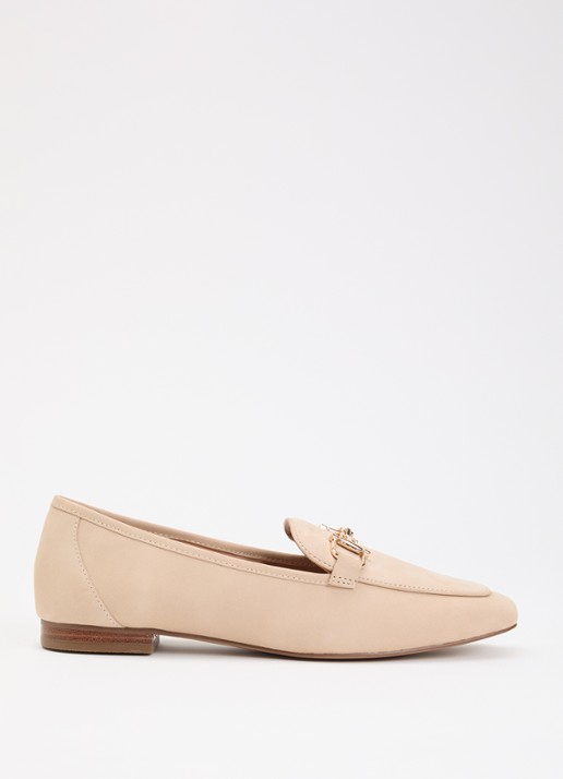 Dune London Grained loafer - voorkant beige