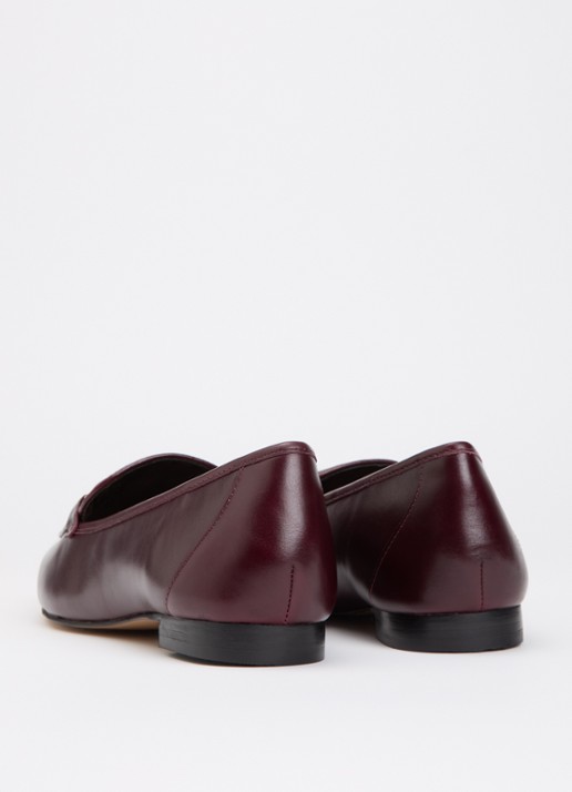 Dune London Grained loafer - achterkant 5 roodbruin