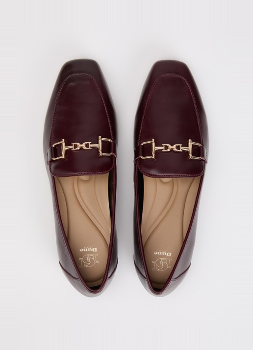 Dune London Grained loafer - detail 2 roodbruin