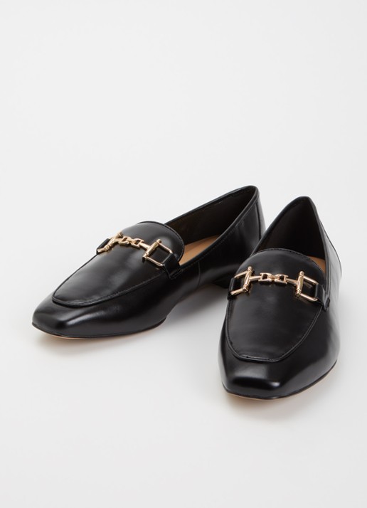 Dune London Grained loafer - detail diepzwart