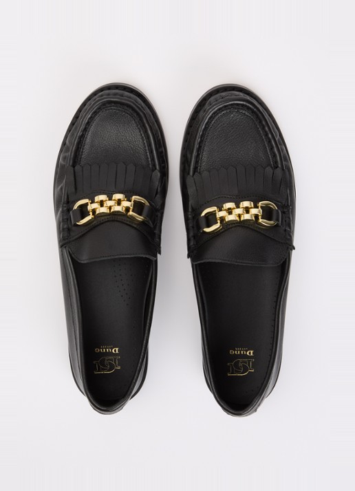Dune London Granules loafer van leer - detail 4 zwart