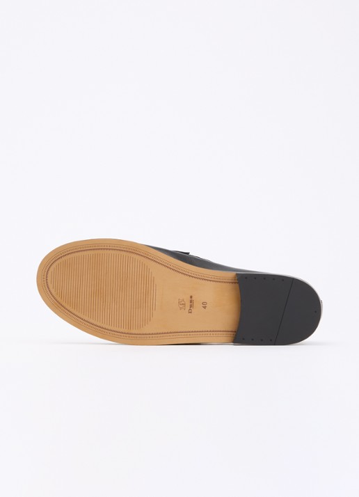 Dune London Granules loafer van leer - detail 5 zwart