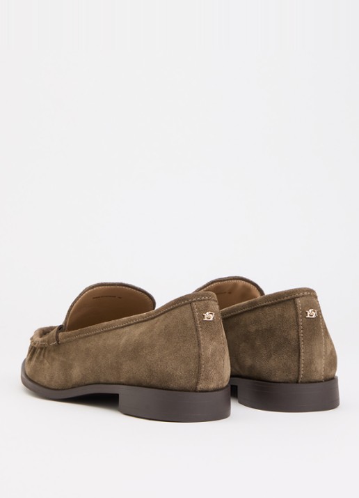 Dune London Grates loafer van leer - achterkant 4 bronsgroen