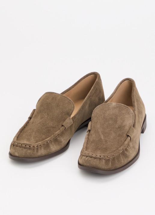 Dune London Grates loafer van leer - detail bronsgroen