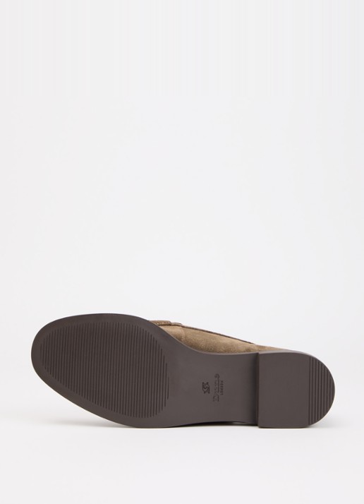 Dune London Grates loafer van leer - detail 3 bronsgroen