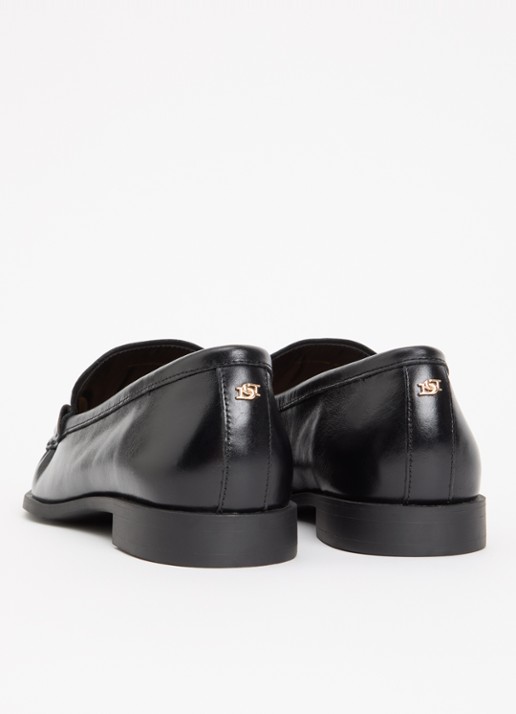 Dune London Grates loafer van leer - achterkant zwart