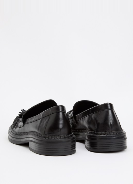 Dune London Grids loafer van leer  - achterkant 4 zwart