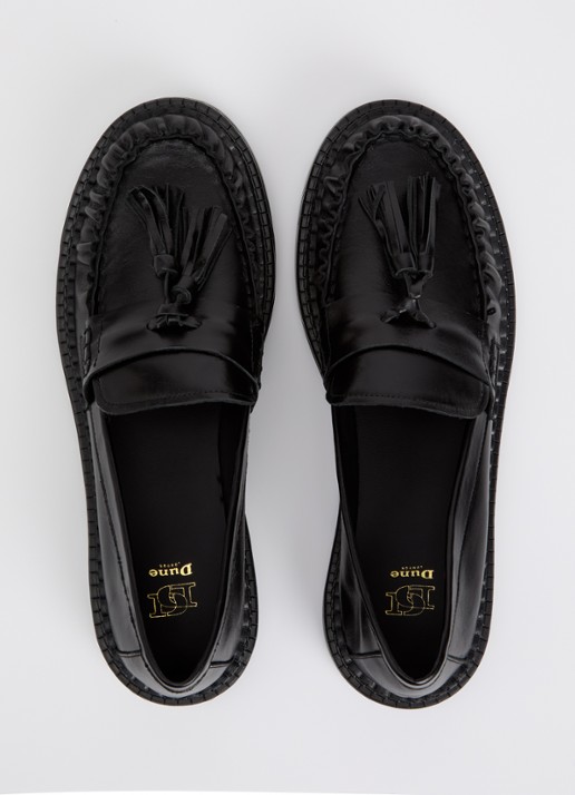 Dune London Grids loafer van leer  - detail 2 zwart