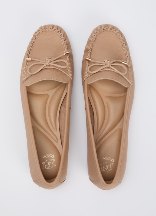 Dune London Grier mocassin van leer - detail 3 donkerbeige