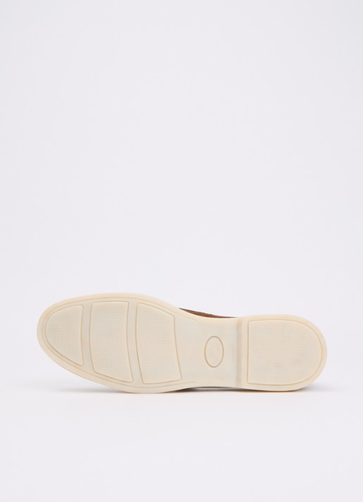 Dune London Grinning loafer van suède - detail 5 cognac