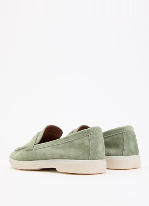 Dune London Grinning loafer van suède - achterkant 5 groen