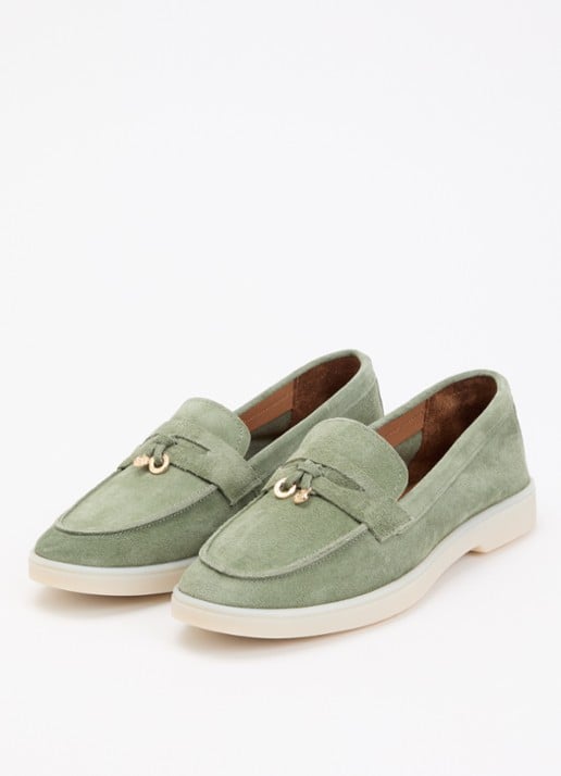 Dune London Grinning loafer van suède - detail 2 groen