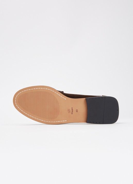Dune London Grisella loafer van leer - detail 3 donkerbruin