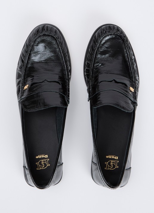 Dune London Grisella loafer van leer - detail 2 zwart