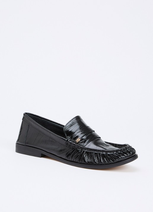 Dune London Grisella loafer van leer - voorkant 4 zwart