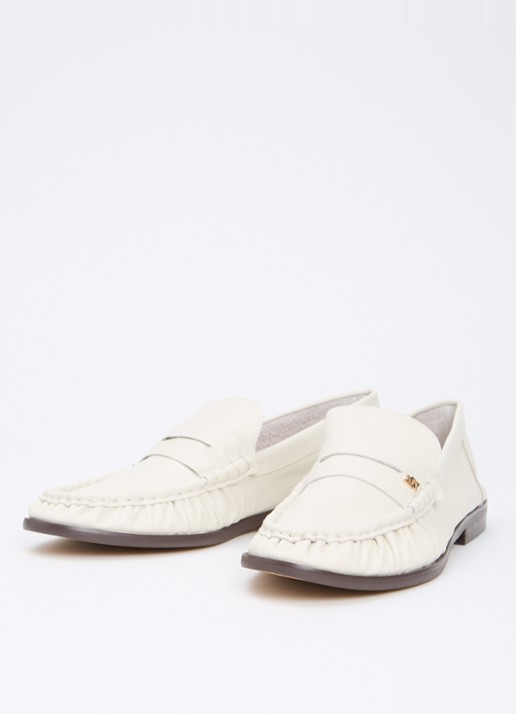Dune London Grisella loafer van leer - detail creme