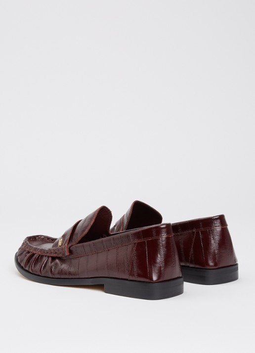 Dune London Grisella loafer van leer - achterkant 5 aubergine