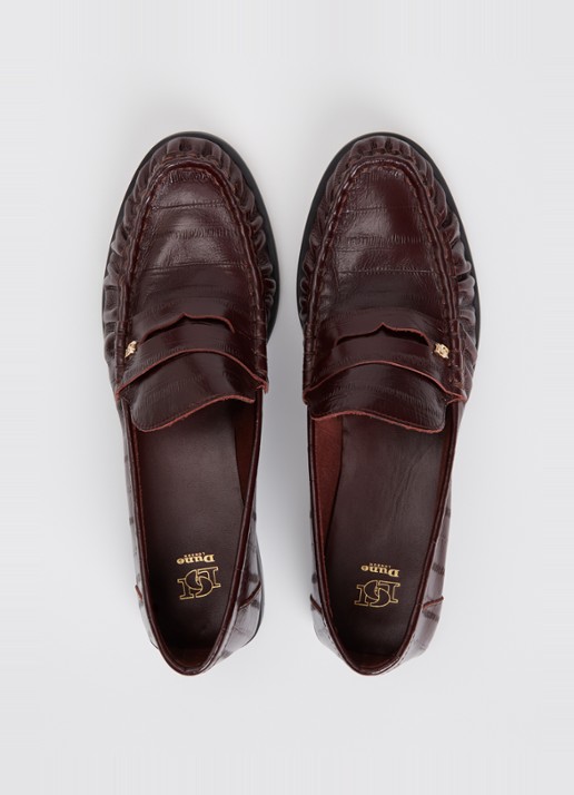 Dune London Grisella loafer van leer - detail 3 aubergine