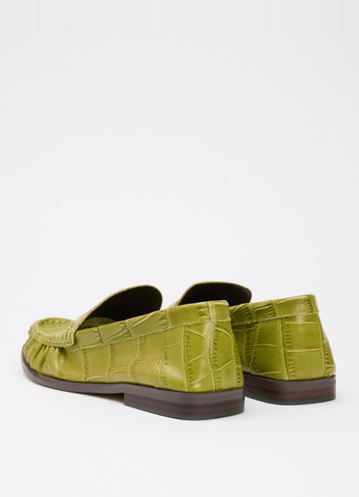 Dune London Grisella loafer van leer - achterkant 4 groen