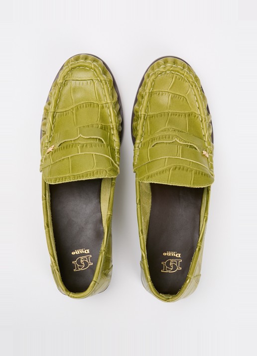 Dune London Grisella loafer van leer - detail 2 groen