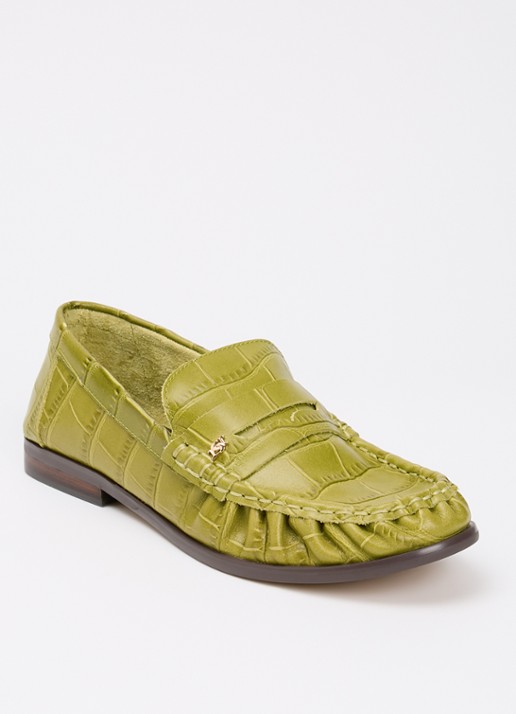 Dune London Grisella loafer van leer - voorkant 5 groen