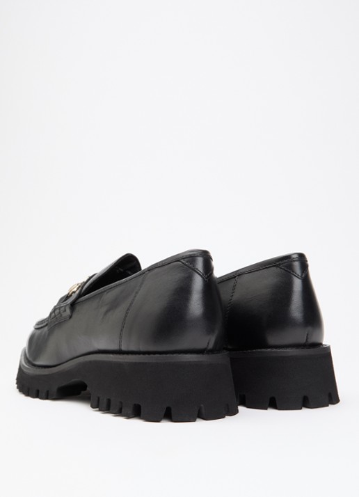 Dune London Grissinis T loafer van leer - achterkant 2 zwart