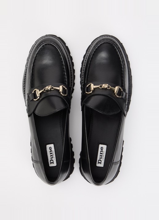 Dune London Grissinis T loafer van leer - detail 4 zwart