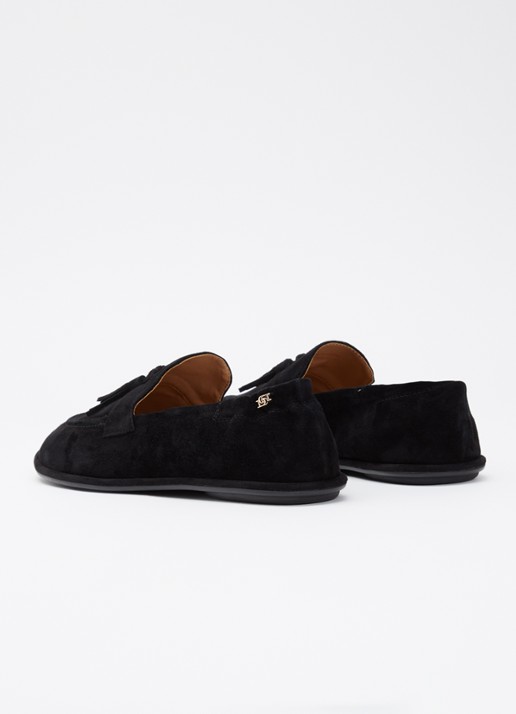 Dune London Grounding loafer van suède - achterkant 5 zwart