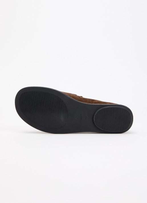 Dune London Grounding loafer van suède - detail 3 donkerbruin