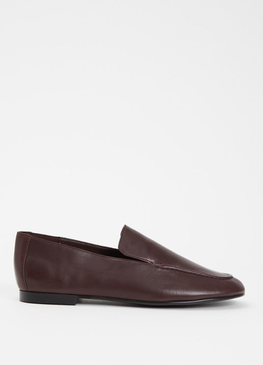 Dune London Gurl loafer van leer - voorkant 2 bordeauxrood