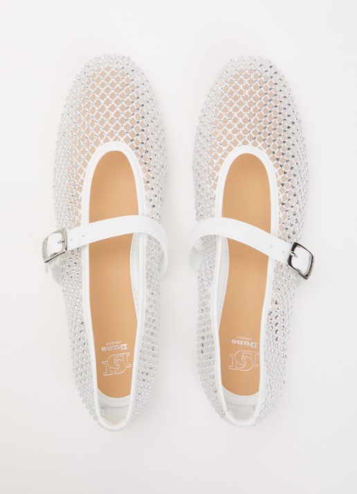 Dune London Haislee ballerina met gestrikt detail - detail 3 wit