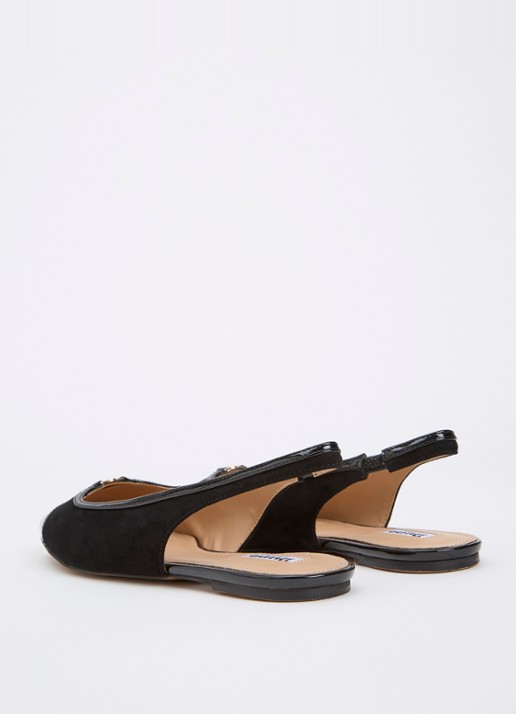 Dune London Hanna slingback van suède - achterkant zwart