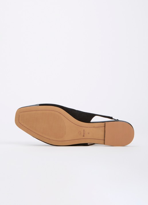Dune London Hanna slingback van suède - detail 5 zwart