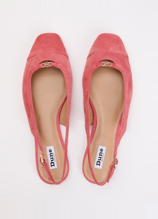 Dune London Hanna slingback van suède - detail 2 oudroze