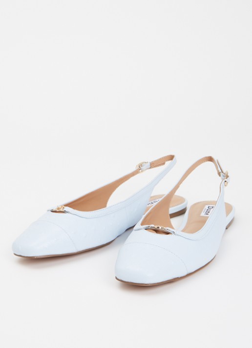 Dune London Hanna slingback van suède - detail 2 lichtblauw