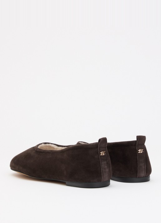 Dune London Harliee ballerina  - achterkant donkerbruin