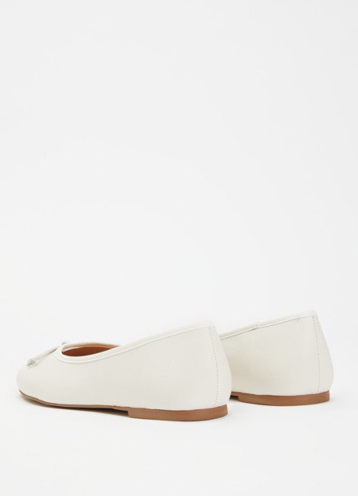 Dune London Harllowe ballerina van leer - achterkant 4 wit
