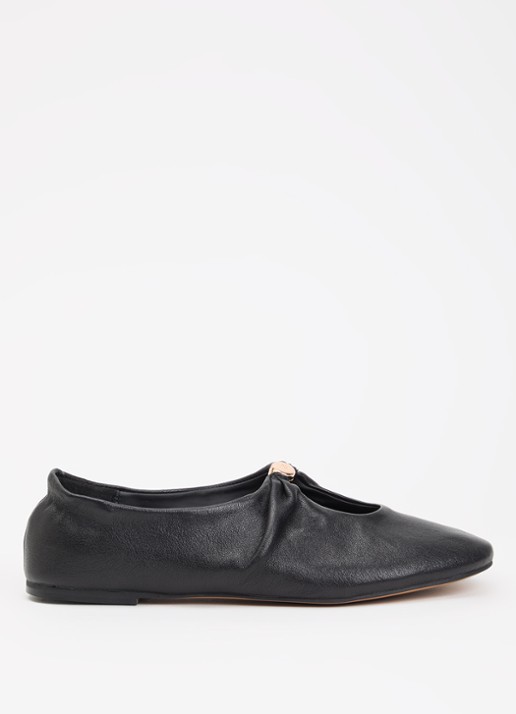 Dune London Havella ballerina van leer