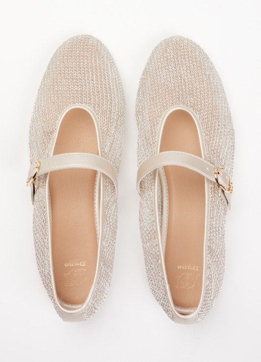 Dune London Headline ballerina  - detail 2 goud