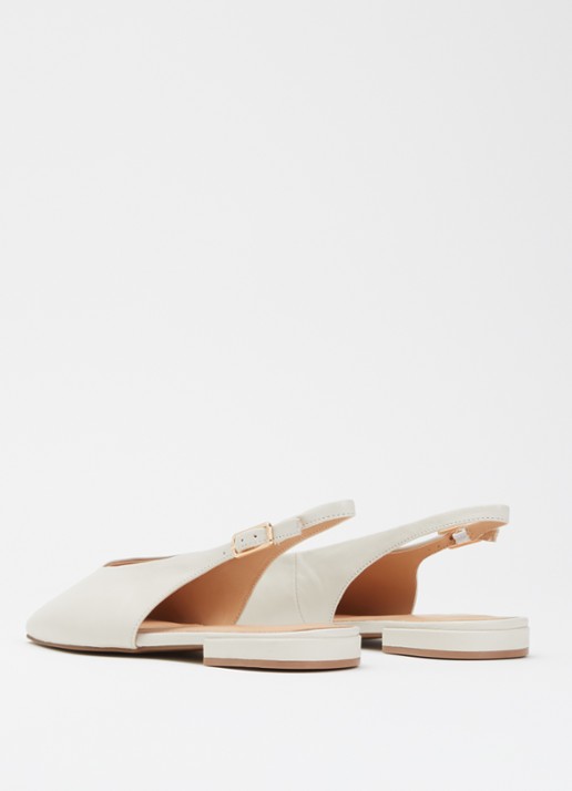 Dune London Heartbeat slingback van leer - achterkant 4 wit