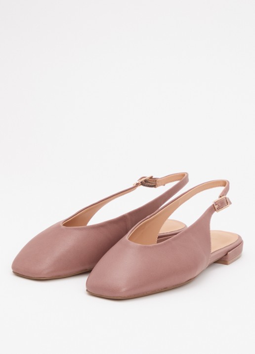 Dune London Heartbeat slingback van leer - detail 3 oudroze