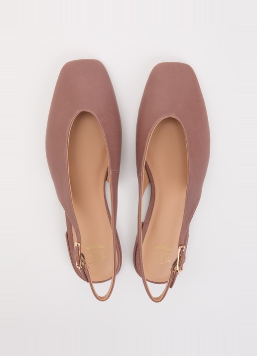 Dune London Heartbeat slingback van leer - detail 4 oudroze