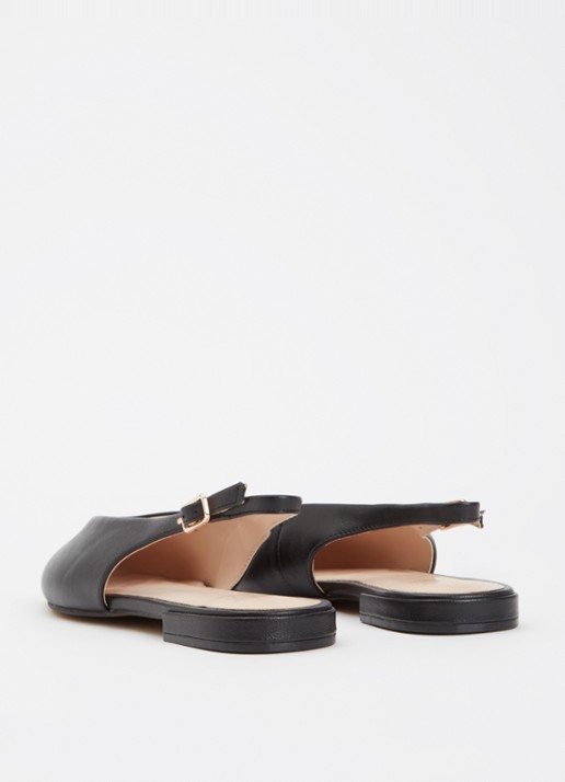 Dune London Heartbeat slingback van leer - achterkant 2 zwart