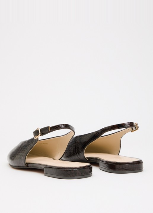 Dune London Heartbeat slingback van leer - achterkant 2 bruin