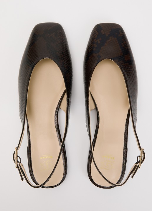 Dune London Heartbeat slingback van leer - detail 4 bruin