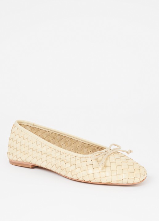 Dune London Heat ballerina - voorkant lichtgeel