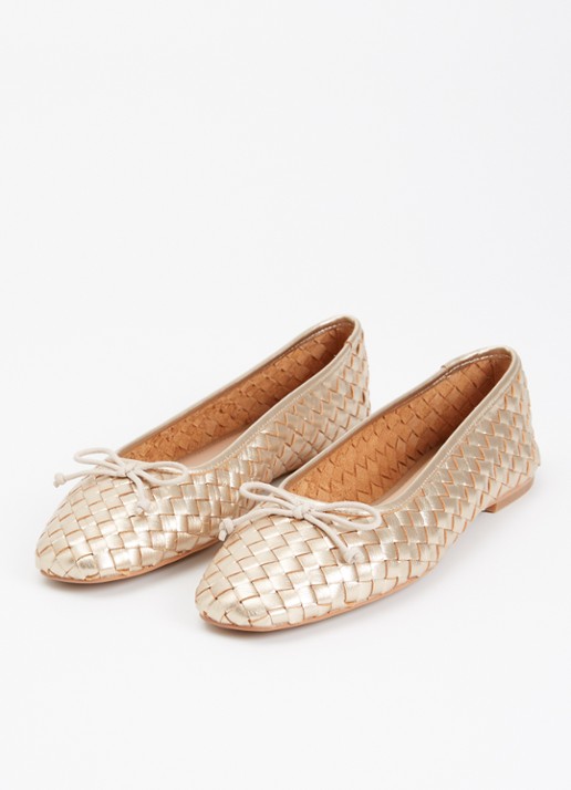 Dune London Heat ballerina - detail 3 goud
